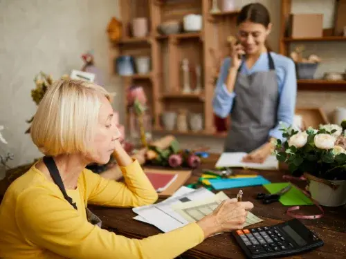 Woman-owned smalle business doing bookkeeping